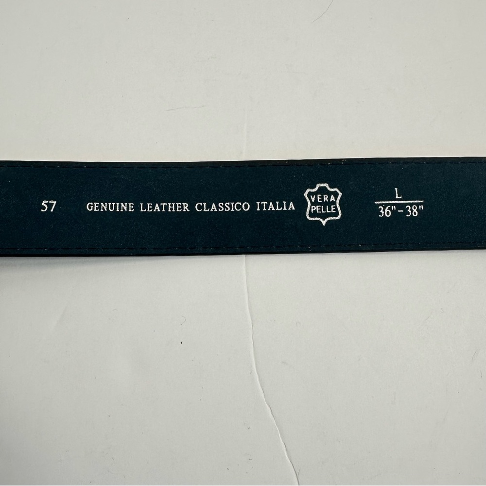 Vintage Classico Italia Genuine Leather Black Belt Retro Buckle Mens L‎ Unisex - Picture 5 of 7